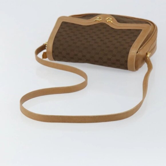 GUCCI Micro GG Canvas Shoulder Bag Brown Gold Auth BA6220 - Picture 8 of 14